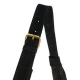 Bolso Boho Media Luna de Piel Gamuza Negro