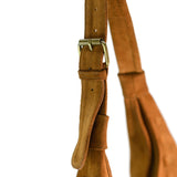 Bolso Boho Media Luna de Piel Gamuza Tan
