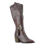 Bota Alta Tipo Vaquera de Piel Cafe