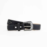 Black Cowboy Leather Belt