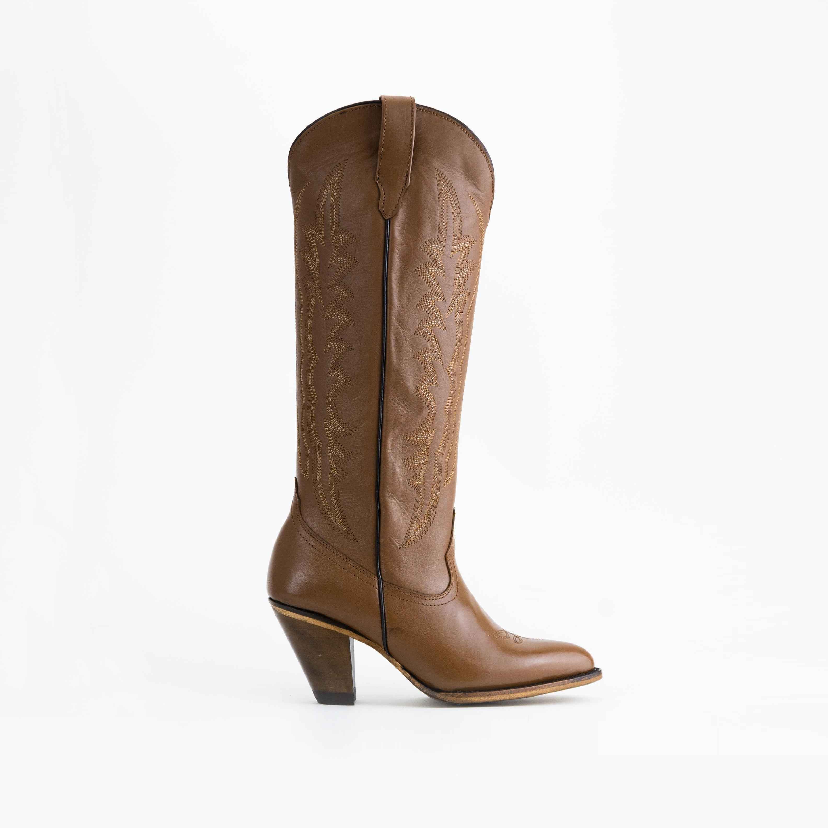 Bota Destiny Vaquera Alta para Dama Café