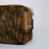 Leather Cosmetic Bag with Hair