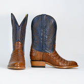 Bota Vaquera Hombre Semi redonda Caiman con tubo Azul