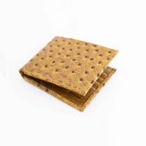 Cartera de Piel tipo Avestruz Ambar