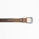 Tobacco Brown Cowboy Leather Belt