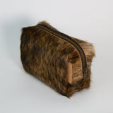 Leather Cosmetic Bag with Hair