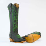 Bota Alta Vaquera de Piel para Dama Scarlet Negra