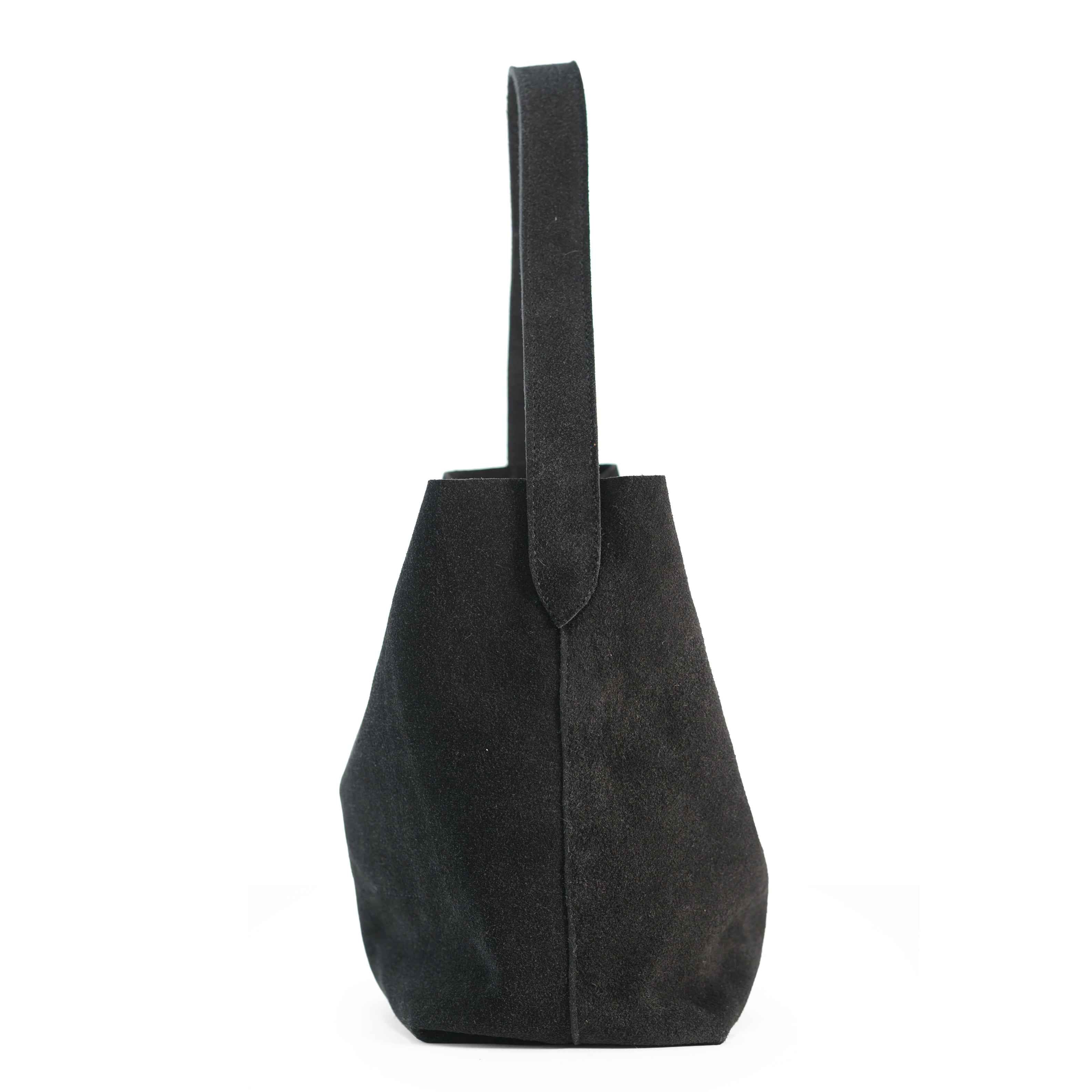 Bolso Shopper de Piel Gamuza color Negro