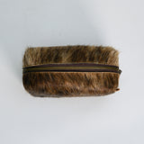 Leather Cosmetic Bag with Hair