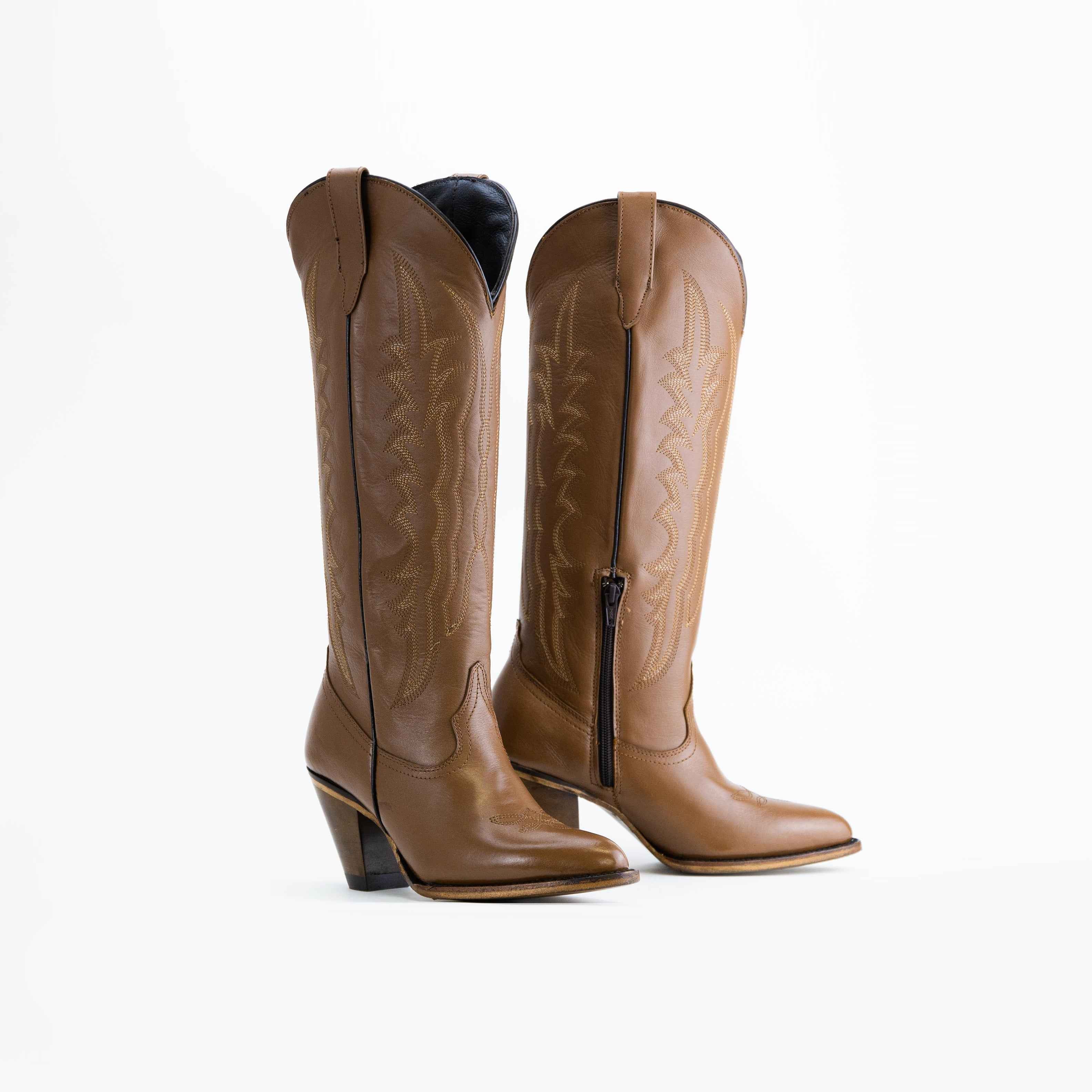Bota Destiny Vaquera Alta para Dama Café