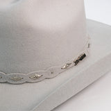 Texana Sombrero Vaquero de Lana Gris Claro Horma Bufalo