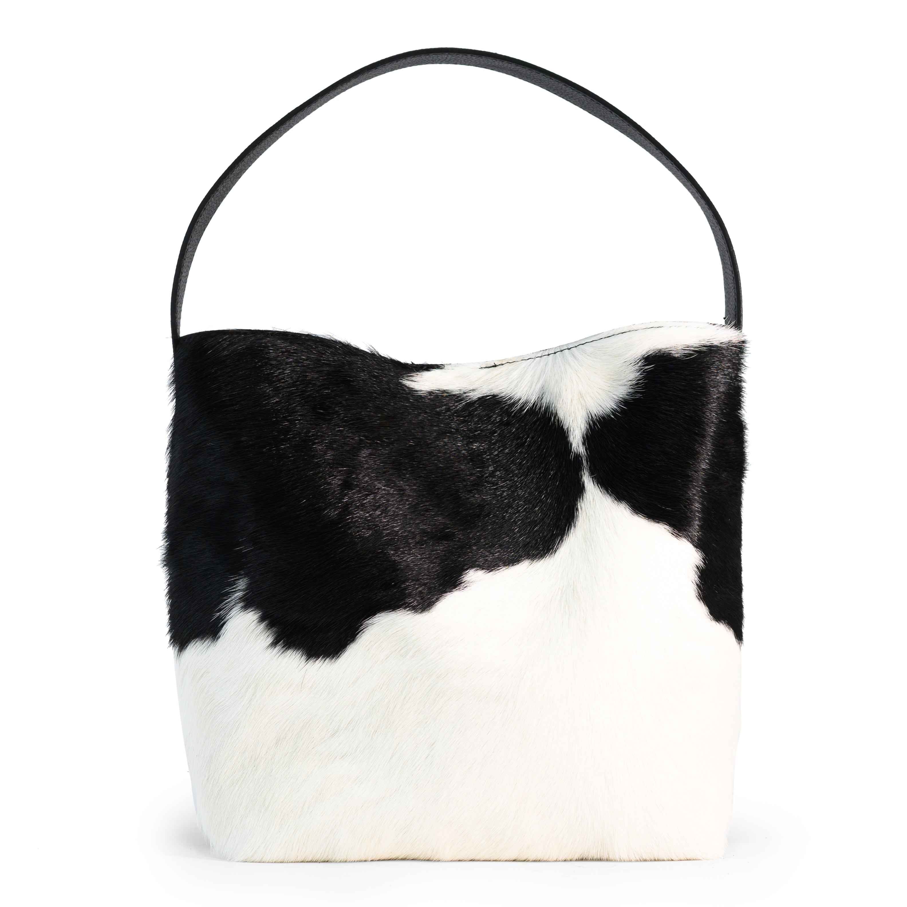Bolso Shopper de Piel con Pelo de Vaca