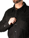 Suede Western Jacket – Chest Pockets & Cowboy Detailing