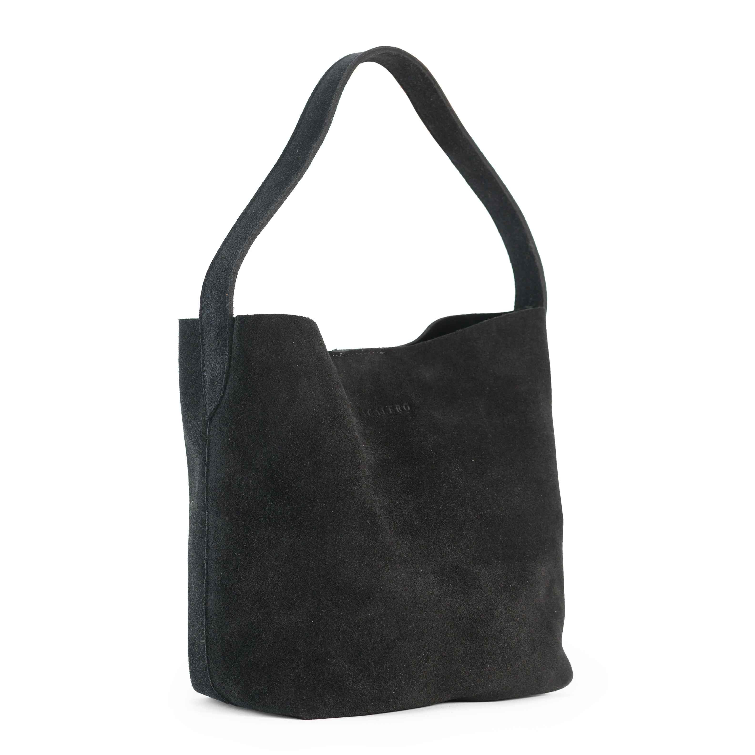 Bolso Shopper de Piel Gamuza color Negro
