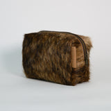 Leather Cosmetic Bag with Hair
