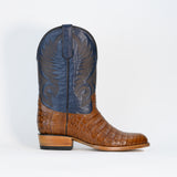 Bota Vaquera Hombre Semi redonda Caiman con tubo Azul