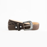 Dark Brown Cowboy Leather Belt
