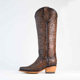 Bota Alta Vaquera de Piel para Dama Victoria Café