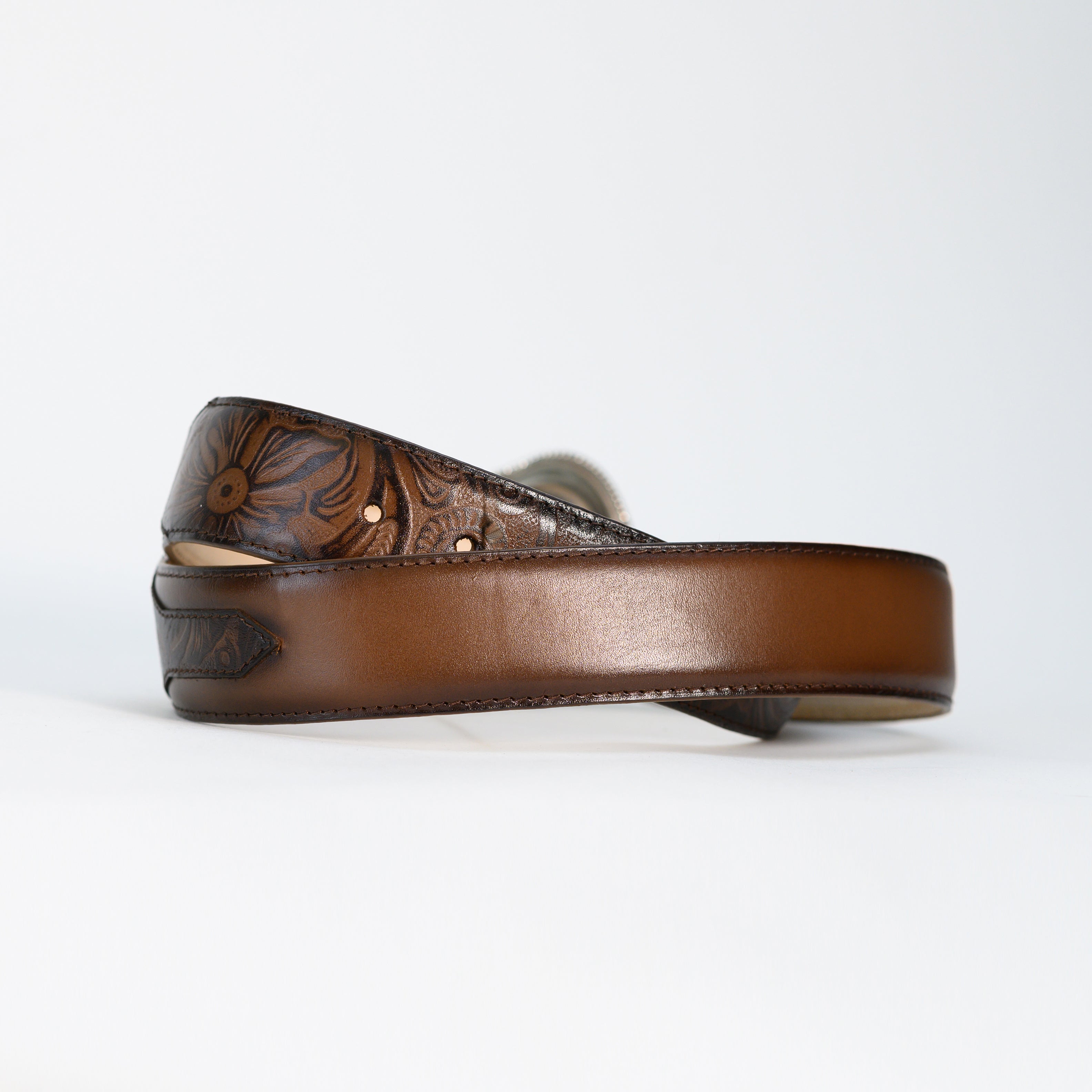 Honey Tooled Cowboy Belt