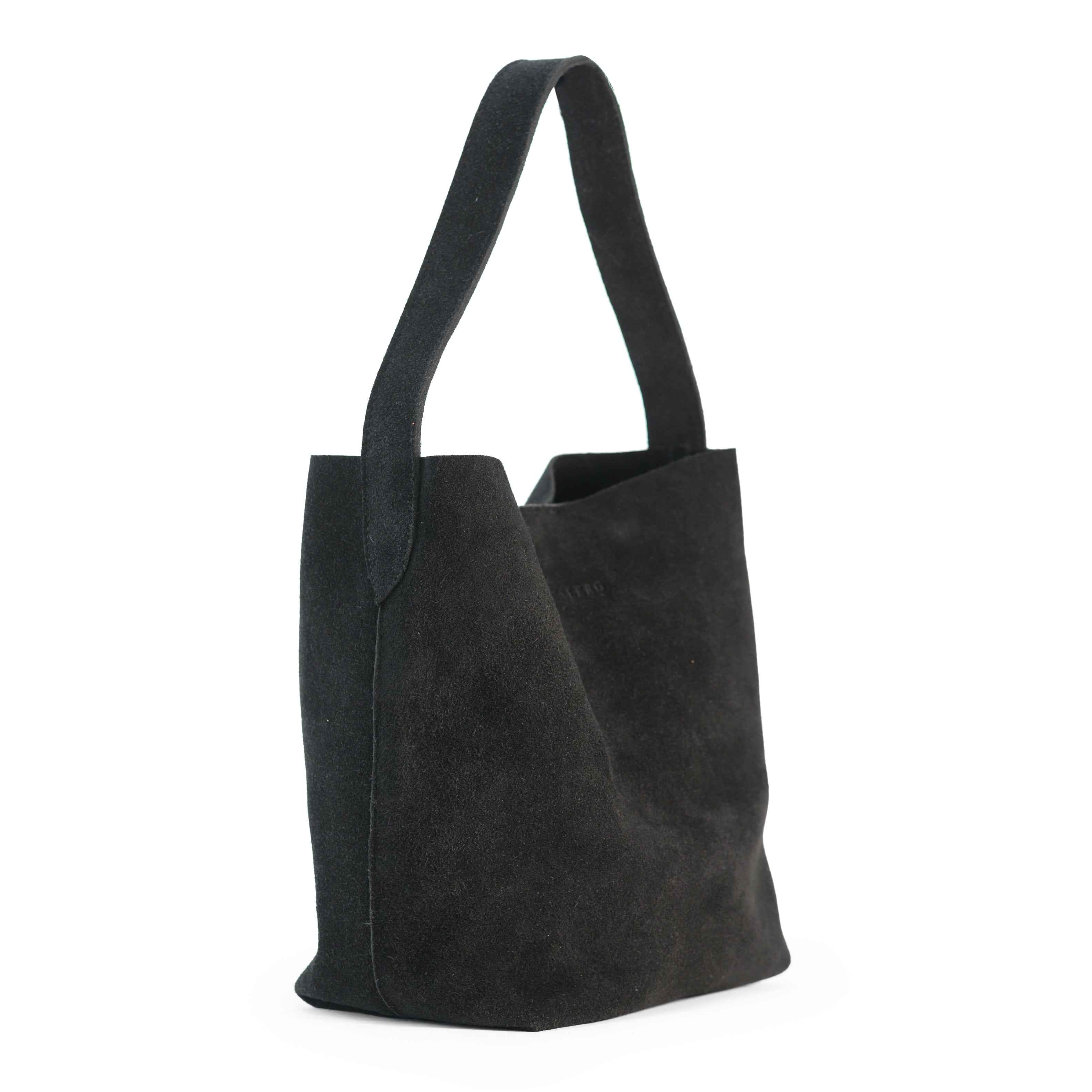 Bolso Shopper de Piel Gamuza color Negro
