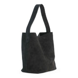 Bolso Shopper de Piel Gamuza color Negro