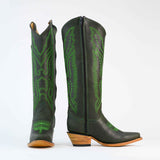 Bota Alta Vaquera de Piel para Dama Scarlet Negra