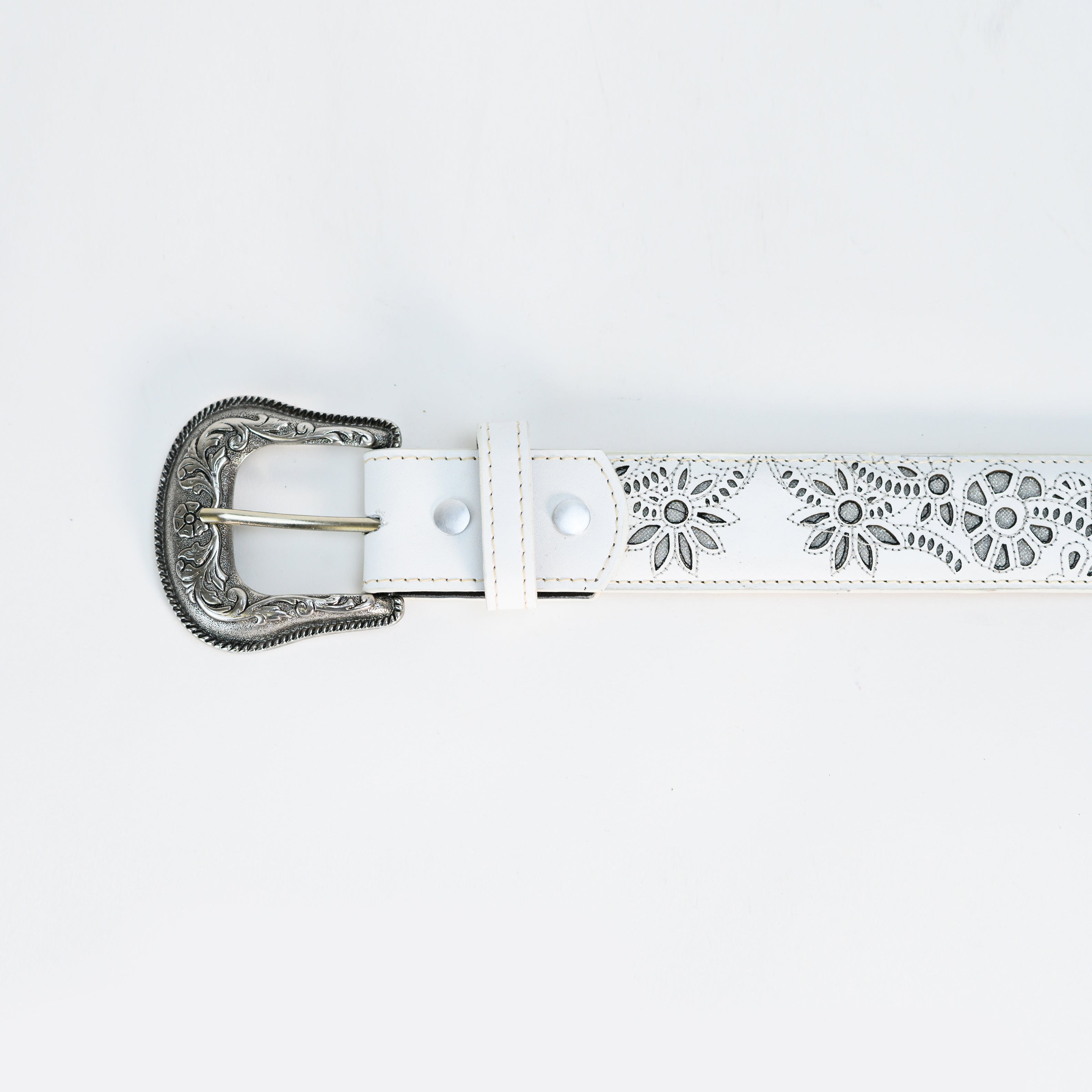 Celina White Cowboy Belt