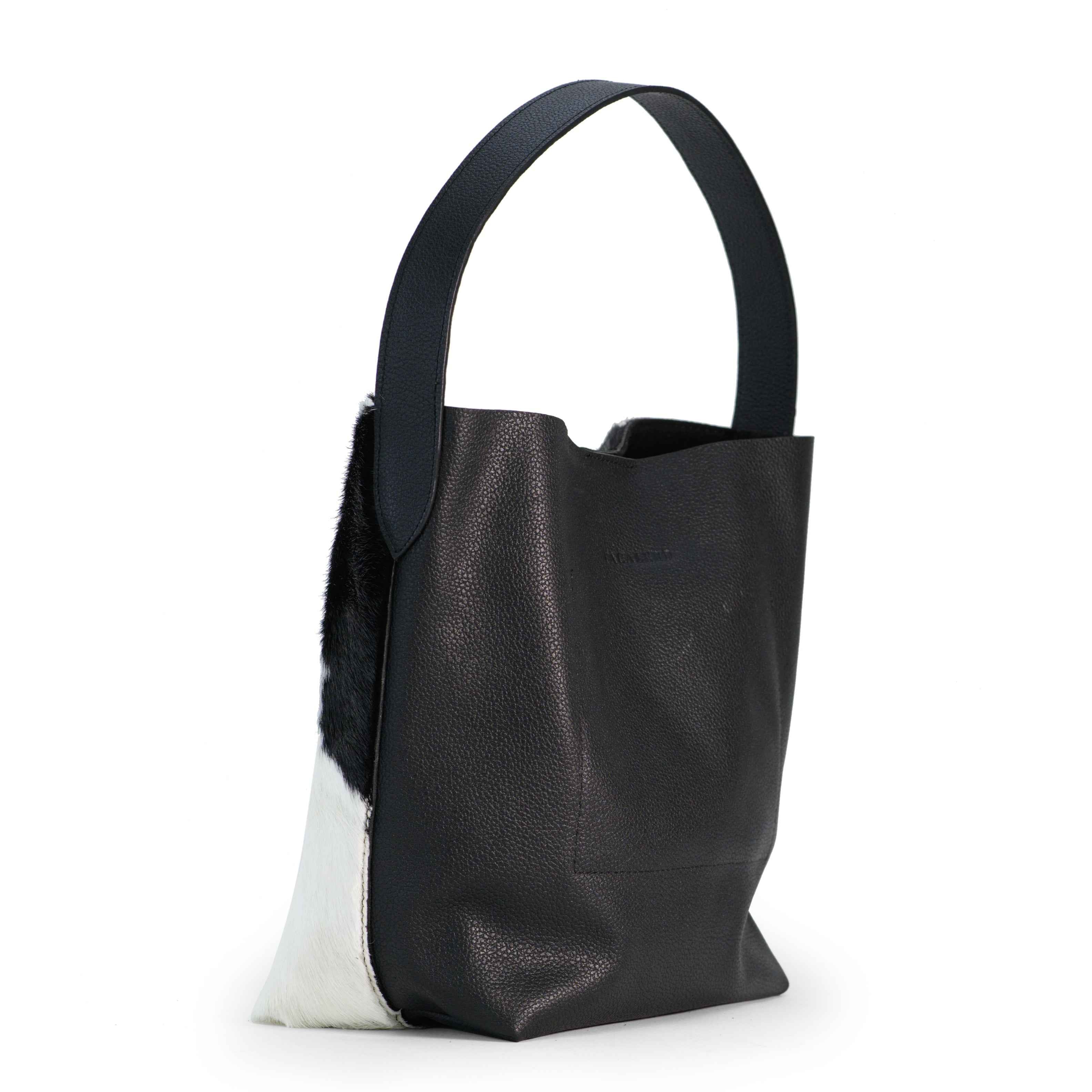 Bolso Shopper de Piel con Pelo de Vaca