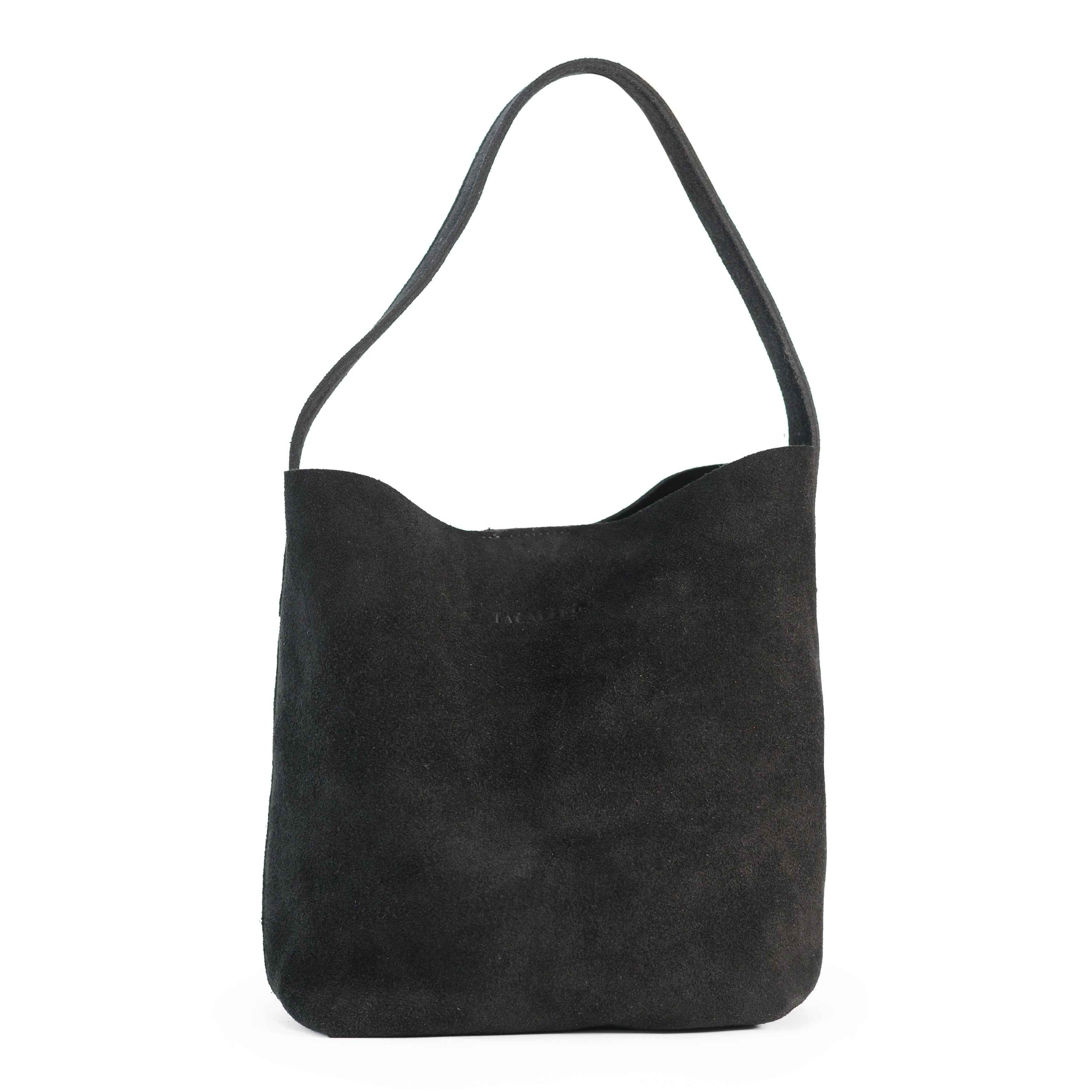 Bolso Shopper de Piel Gamuza color Negro