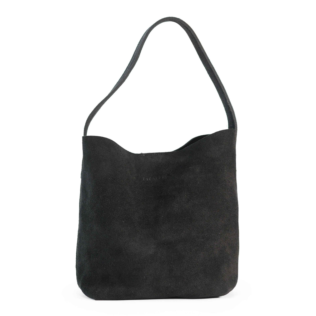 Bolso Shopper de Piel Gamuza color Negro