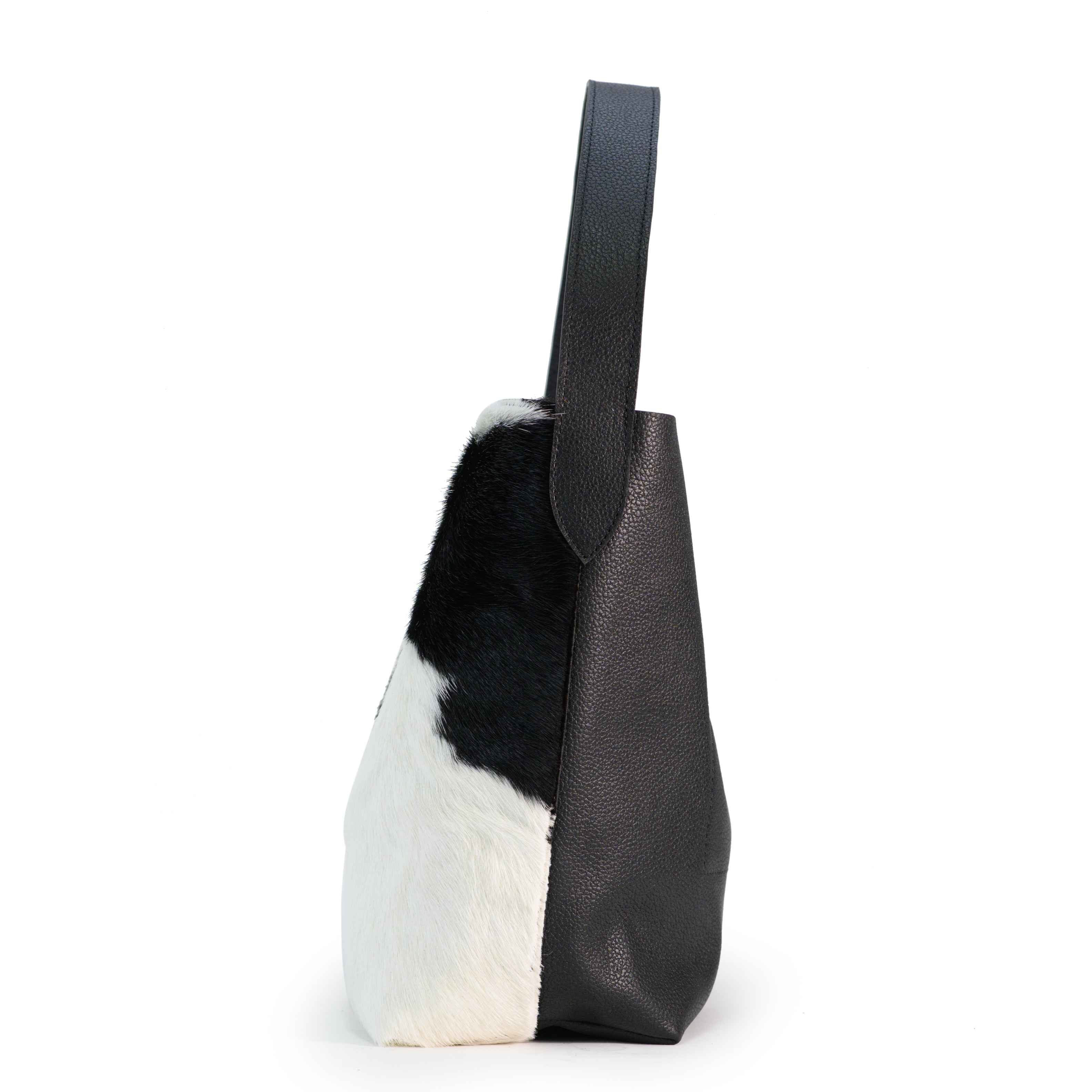 Bolso Shopper de Piel con Pelo de Vaca