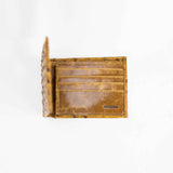 Cartera de Piel tipo Avestruz Ambar