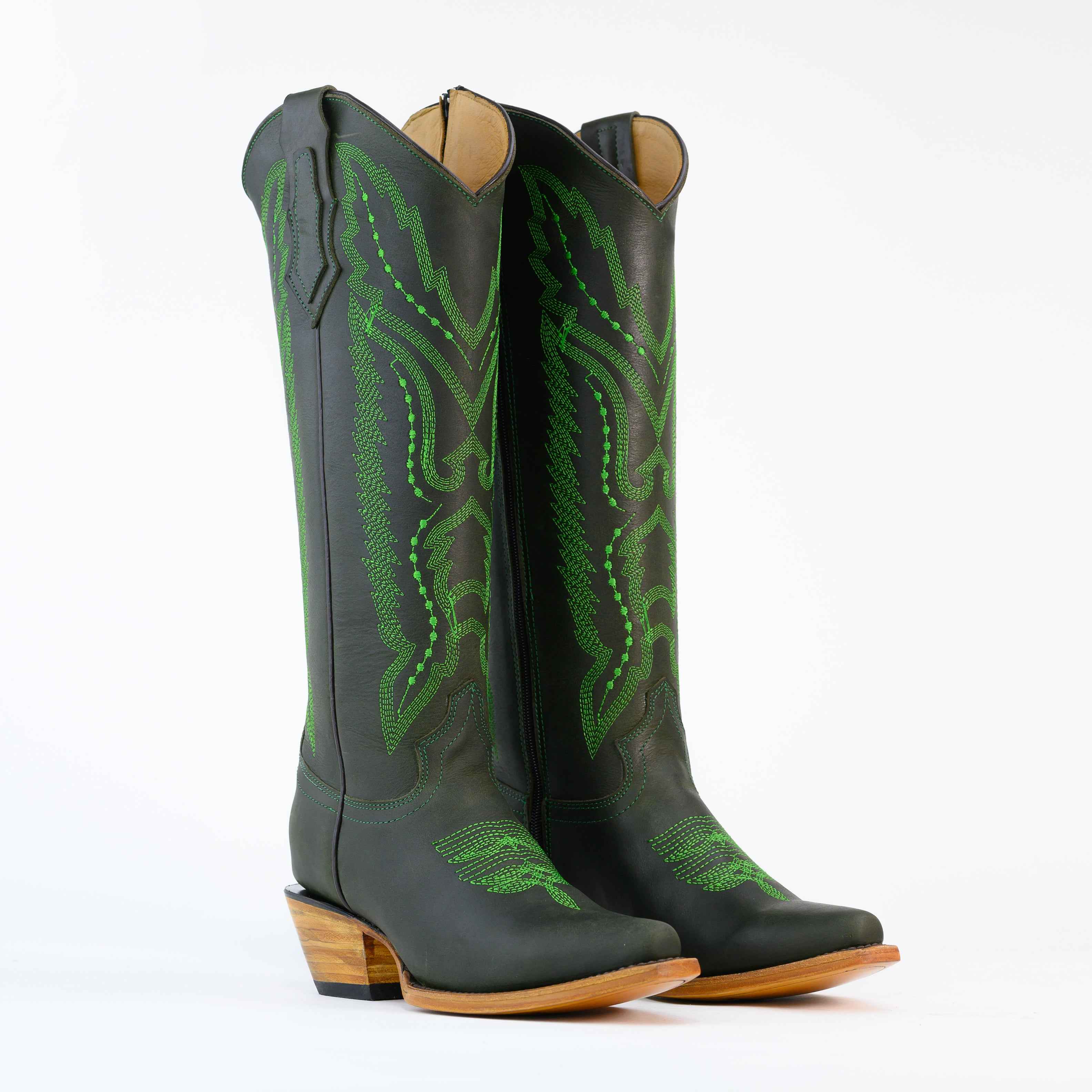 Bota Alta Vaquera de Piel para Dama Scarlet Negra