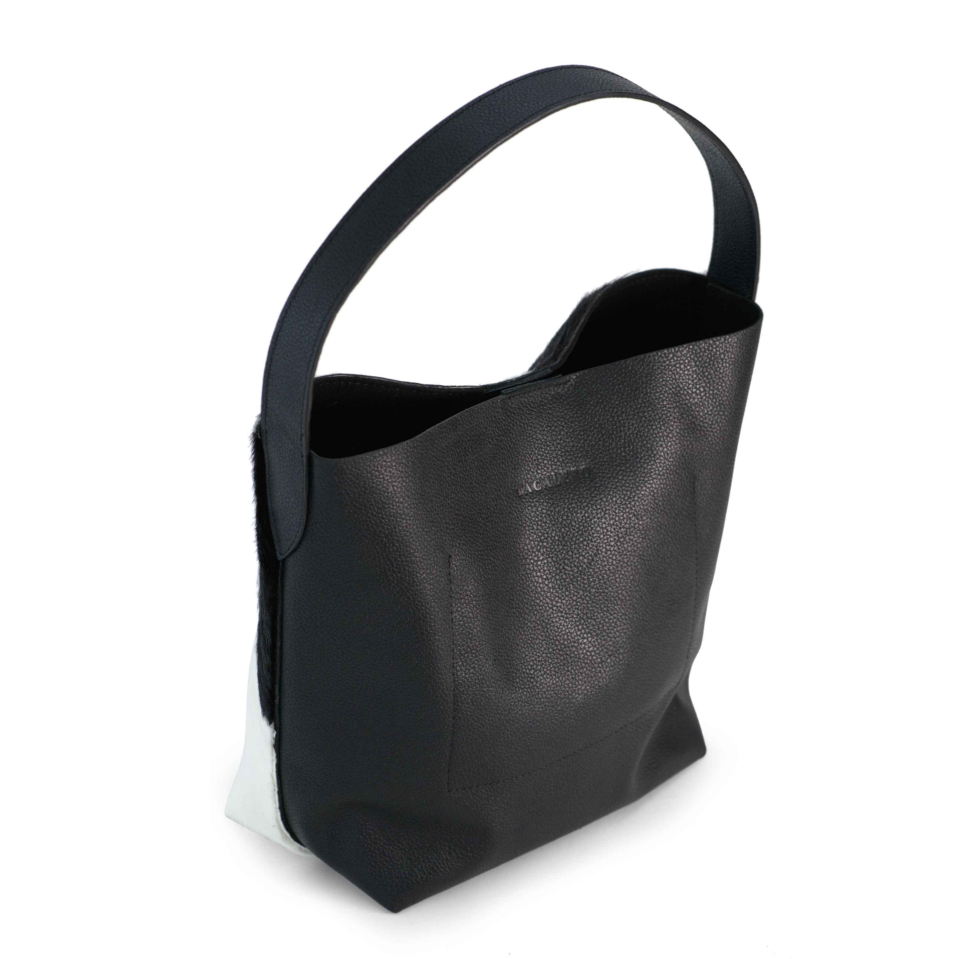 Bolso Shopper de Piel con Pelo de Vaca