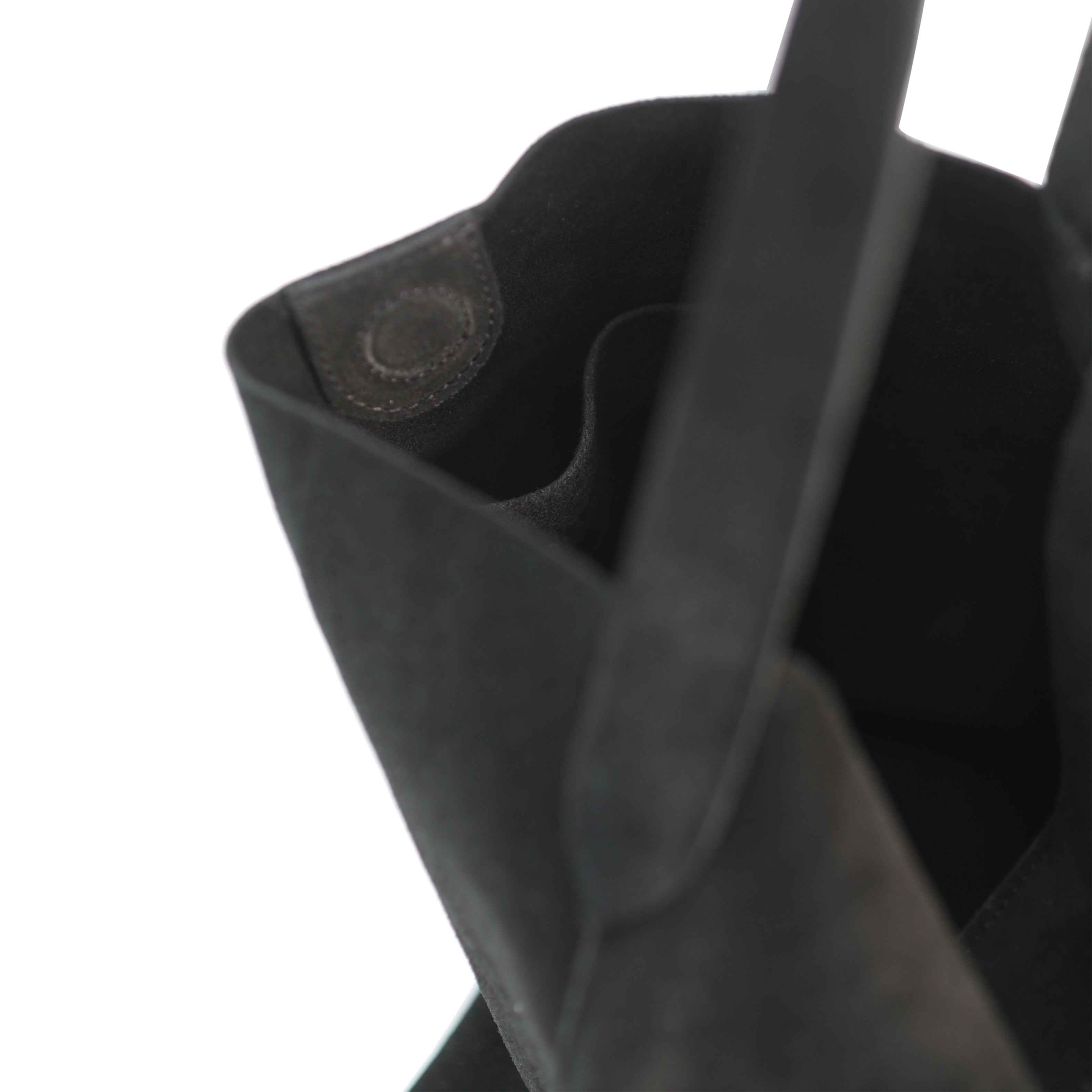 Bolso Shopper de Piel Gamuza color Negro