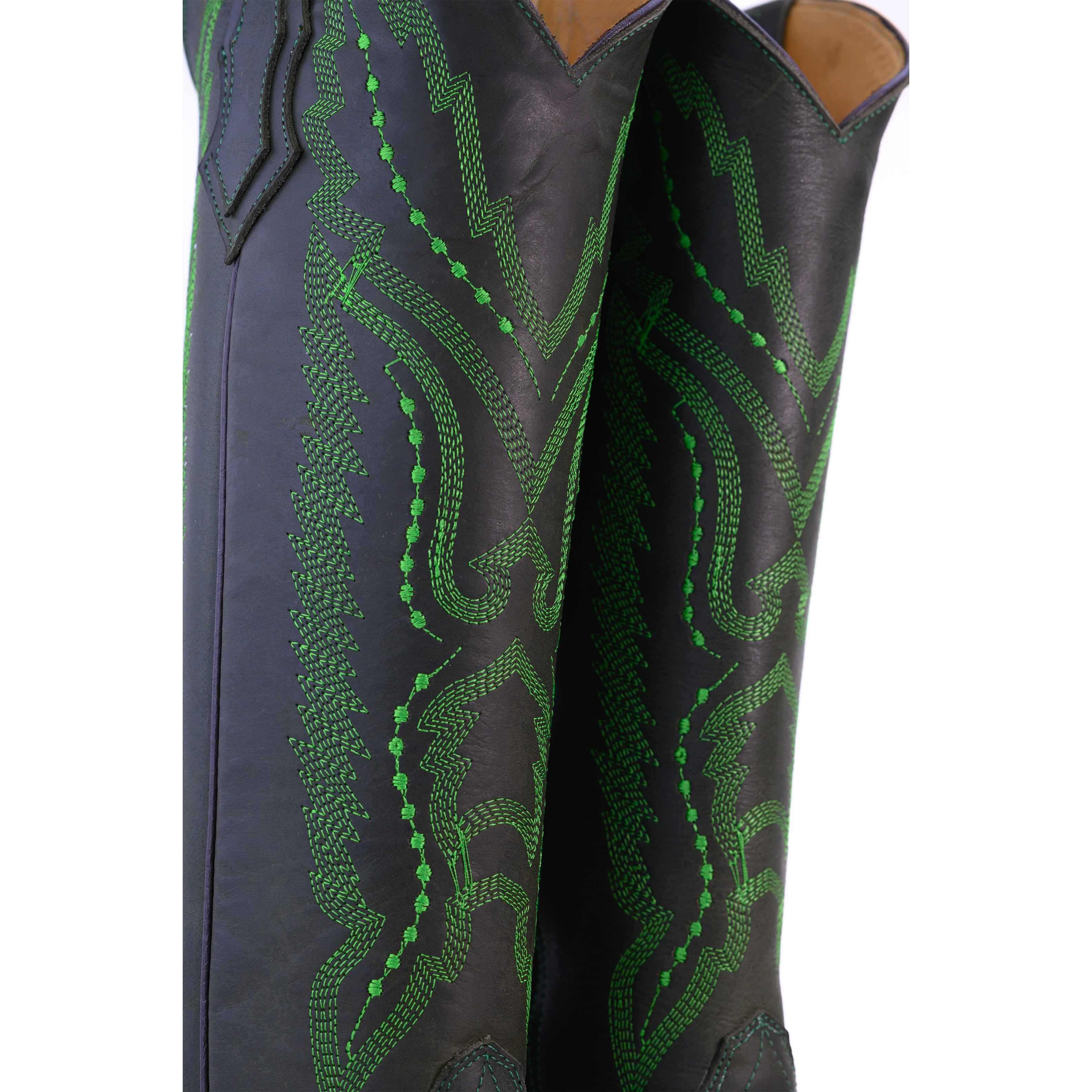 Bota Alta Vaquera de Piel para Dama Scarlet Negra