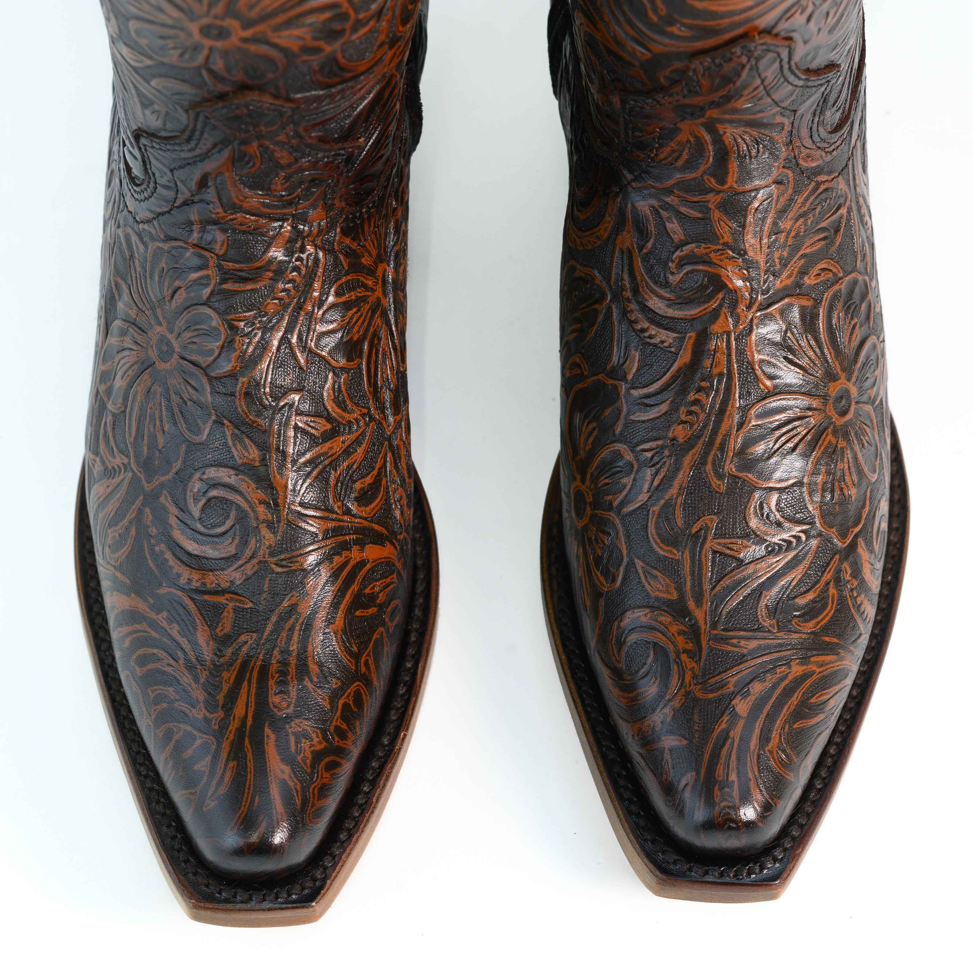 Bota Alta Vaquera de Piel para Dama Victoria Café