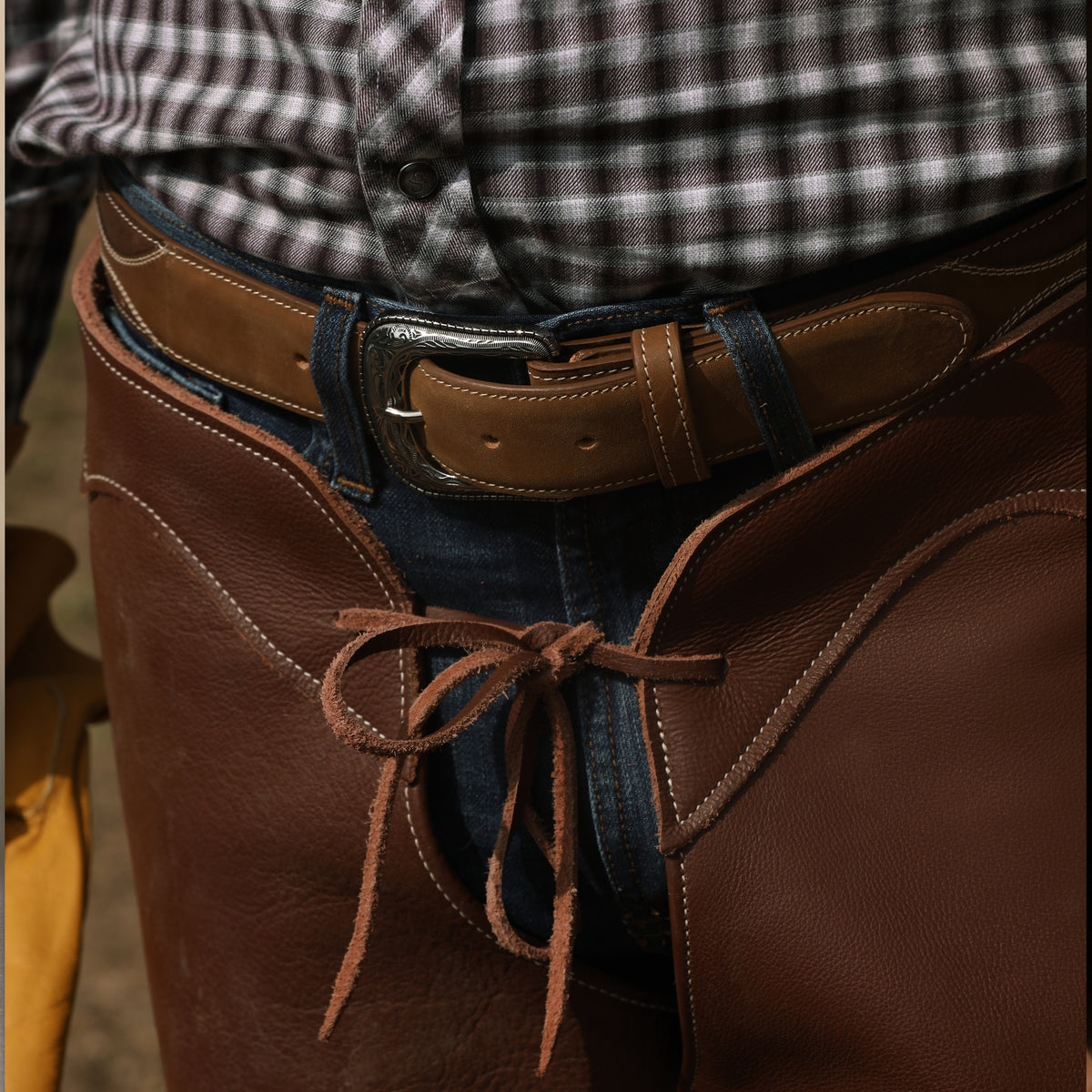 Tobacco Brown Cowboy Leather Belt