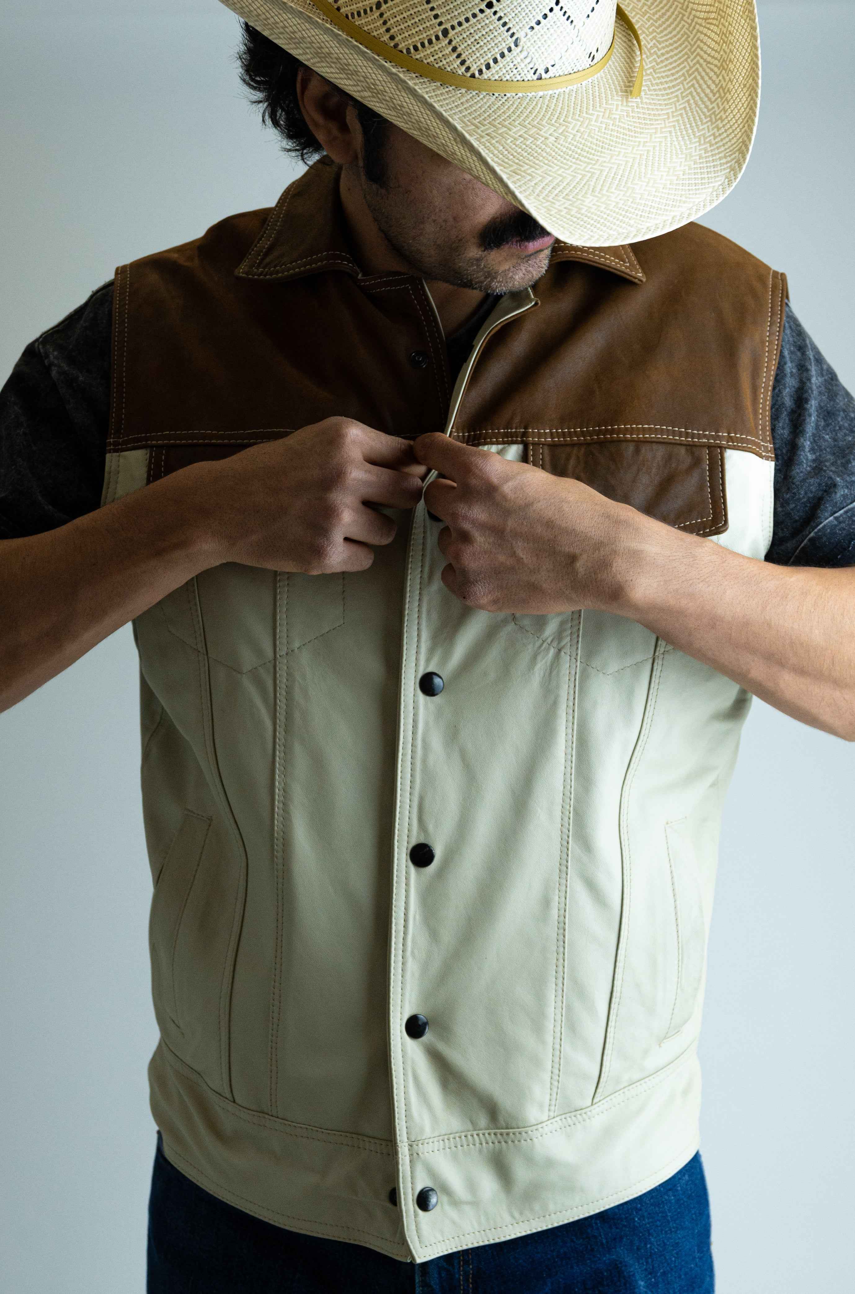 Chaleco De PIEL Vaquero