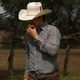 Sombrero Vaquero Tacalero de Papel de Arroz - Horma Minnick Randa Bicolor